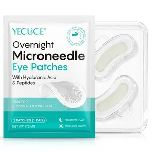 Yecuce Hyaluronic Acid Eye Patches, 2000 Dissolvable Microcrystals, Tightening Under-Eye Area, Night Moisture Care, Hypoallergenic, Moisturizing, 1 Pair, Moisturizing Eye Masks