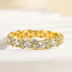 Maxine CZ 2.0Ct Golden Wedding Band,5A Cubic Zirconia Bridal Ring,Women's Ring Jewelry,Wedding Ring for Daily,Travel,Proposal,Birthday,Anniversary