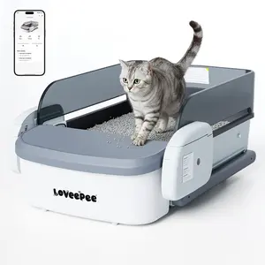 Large Smart Self-Cleaning Cat Litter Box with APP Control & WiFi, Automatic Scooping for Cats up to 25 lbs, Odor Control, Hands-Free Cleaning up to 14 Days, Includes Trash Bags & Deodorizer for Multi-Cat Homes
