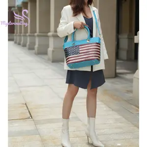 Bags&suitcases MKF Collection Lilian Vegan Leather Women FLAG Tote Bag by Mia K