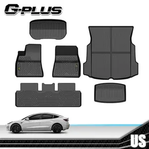 All-Weather TPE Floor Mats & Cargo Liner Set, 6PCS, Weatherproof, Quick Install, Slip-Resistant, Compatible with 2017-2023 Tesla Model 3, TPE Material Car Interior Accessories