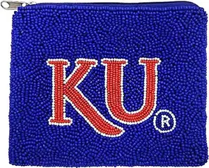 (Licensed) Kansas University Beaded Coin Pouch