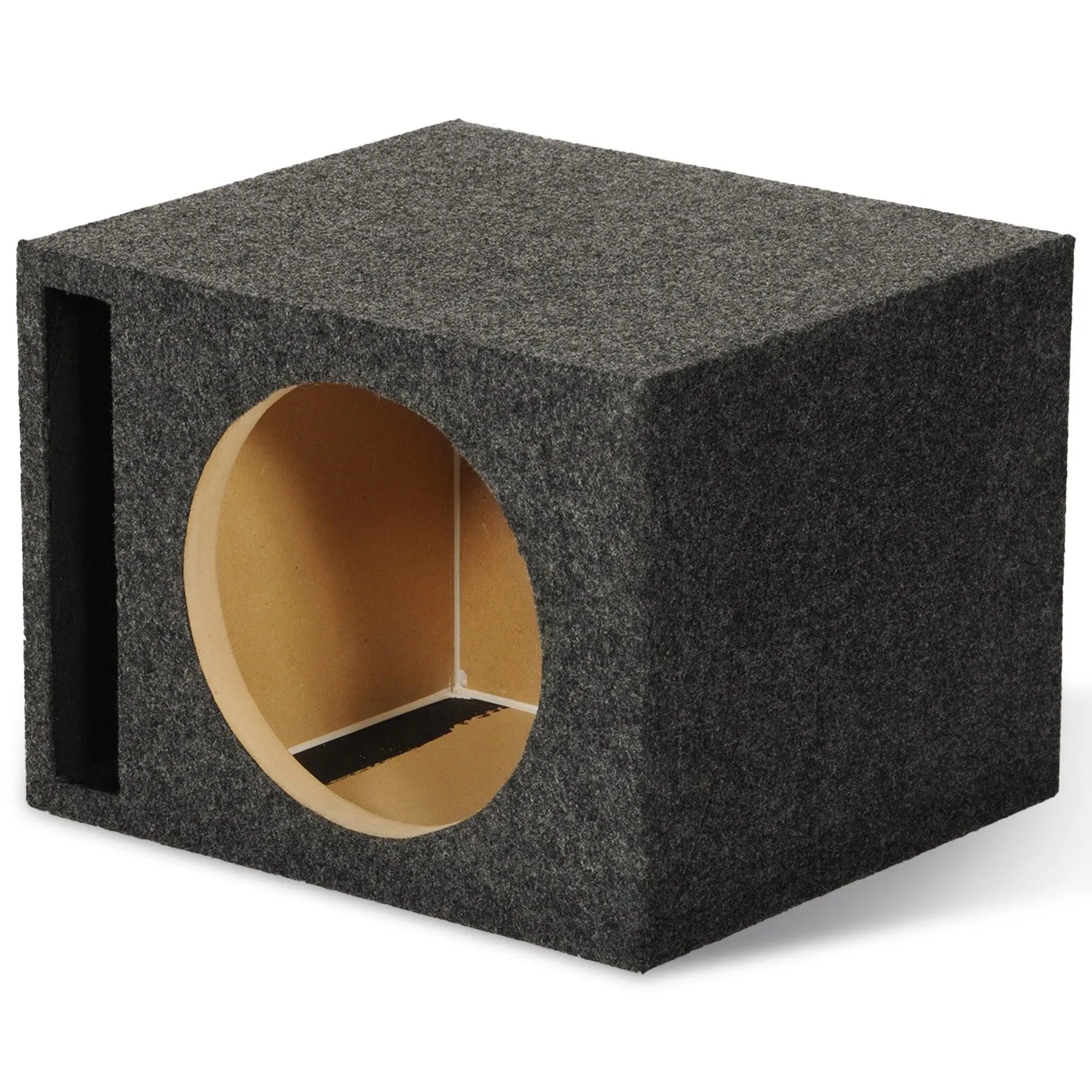 QPower QBASS Vented Chamber 12" Single Audio Subwoofer Enclosure Box, Charcoal QPower QBASS Vented Chamber 12" Single Audio Subwoofer Enclosure Box, Charcoal