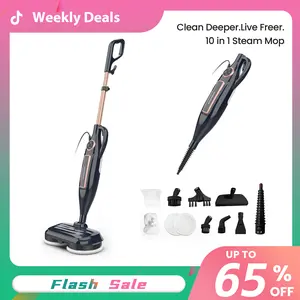 [WeeklyDeals]DEVOAC 10-in-1 Electric Steam Mop with Detachable Handheld Steamer Lightweight for Walls Floors,Tiles Tackles Grease&Sticky Messes,Steam Cleaner For House, Multi-Accessories Portable Cleaning