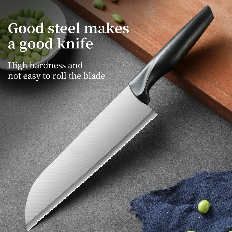 Ultra Sharp Multi-Functional Kitchen Knife, Forged Stainless Steel Serrated Utility Chef Knife for Meat, Vegetable & Bread Cutting,Damascus,Spring,holiday,foldingknife,japanese,multipurpose,cleaver,hand,protective,professional