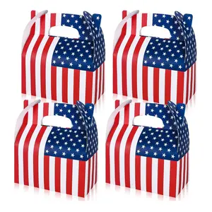12PCS Patriotic Treat Boxes with Handle – 4th of July Gift Boxes Bulk Set