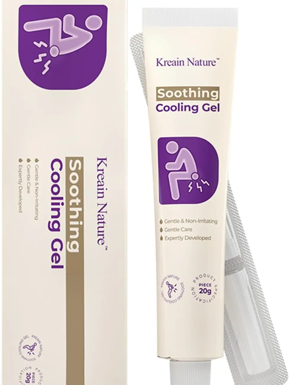 Kreain Nature Soothing Cooling Gel for Anal Skin Care, Hemorrhoid Cream Itching, Swelling, Burning and Discomfort Relief - 0.7Oz Tube (1) hard summer eve cream spot prequel eye lazy patch mandelic acid serum eos old Salicylic Acid Acne mood support,summer