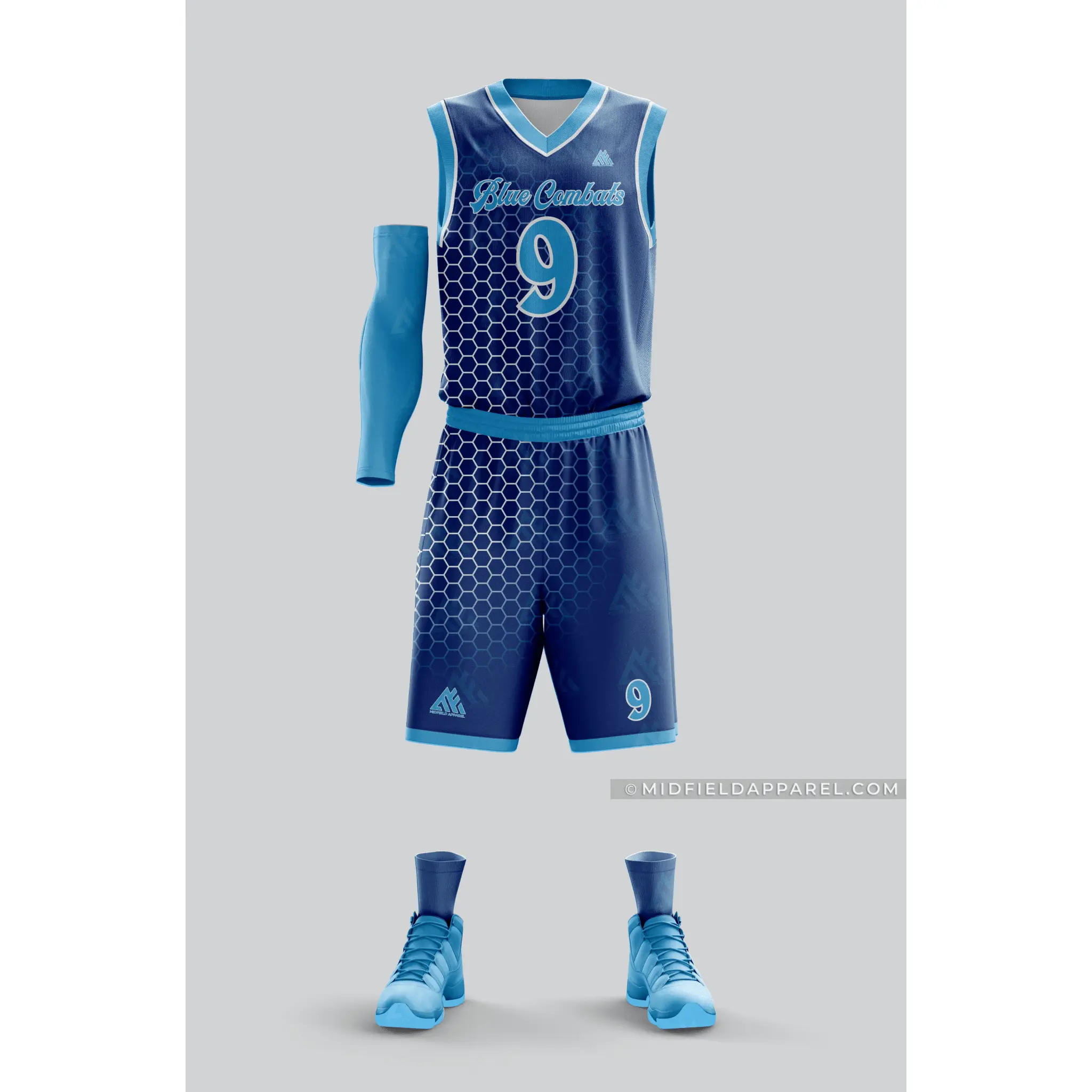 Blue Combats Basketball uniform