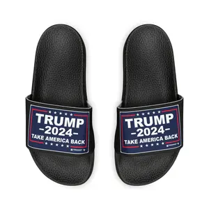 Women's Trump 2024 Take America Back Comfy PU Slide Sandals Footwear Summer Walking Shoes Shoe Girl Comfort Flipflop Slipper