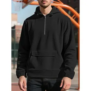 Men's simple drawstring hoodie, adjustable hem, regular version casual long sleeve hooded sweatshirt, suitable for autumn and winter, loose version daily wear's clothing, men's clothing series.