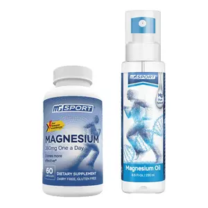 High Absorption 60 Magnesium Capsules and Magnesium Spray Oil for Leg Cramps