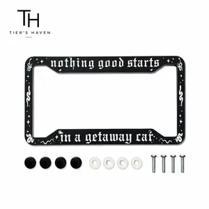 Tier's Haven License Plate Frame for Car, Stainless Steel License Plate Holder with Screws, 12x6 Inch Universal Fit for Standard US Canada Plates, Car Accessories
