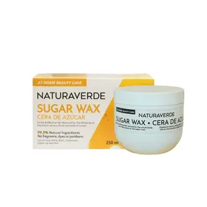 NaturaverdePro Sugar Wax Body & Facial Hair Removal Kit, 99.9% Natural Ingredients Women’s Wax Hair Remover for Sensitive Skin, All Skin Types, Includes Application Spatula and Waxing Strips - 8.45 oz