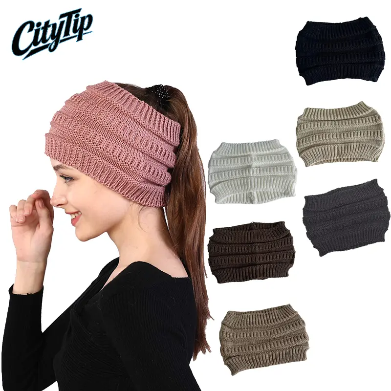 Women's 3pcs Chunky Knit Winter Ear Warmer Headbands - Stretch Fit, Cozy Ponytail Hair Wraps, Soft Thermal Outdoor Wear for Cold Weather Activities, Minimalist Fashion Accessory Gift