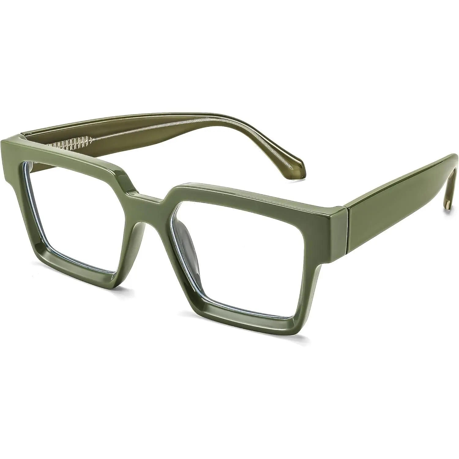 FEISEDY Blue Light Blocking Glasses for Women Men TR Retro Square Anti Eyestrain Glasses Rectangle Chic Look Frame B0037, Fashion Eyeglasses, Square Eyeglasses Frame