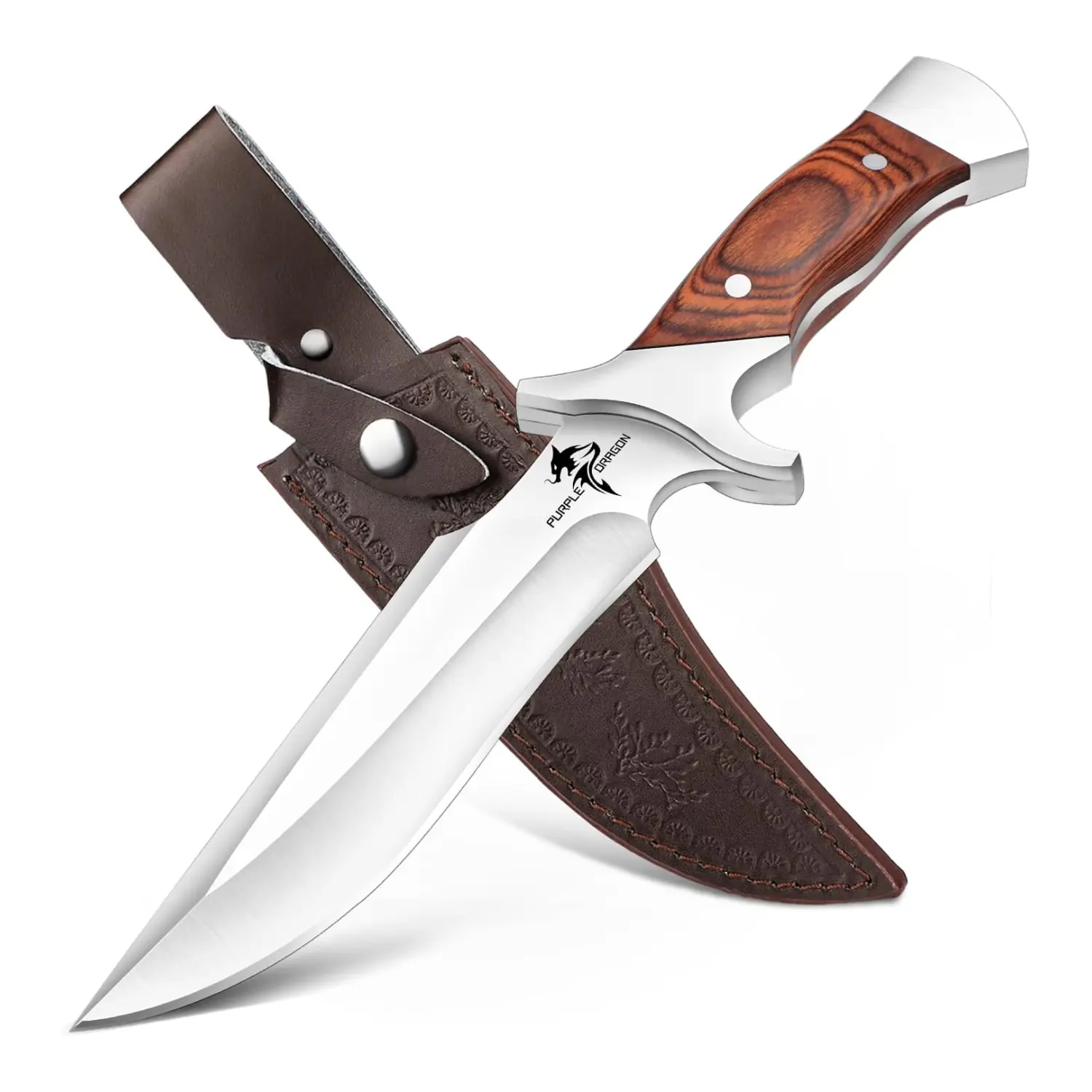 Purple Dragon Outdoor Knife,   Knife with Redwood Handle – Outdoor Gear Gift for Men, Fathers, Outdoor Lovers