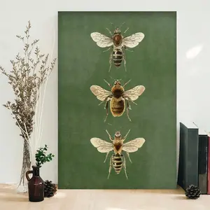 Canvas painting bee  decor, olive green and gold art, bee  decor, vintage bee  decor, also suitable for bedroom, living room, bar  decoration restaurant wall