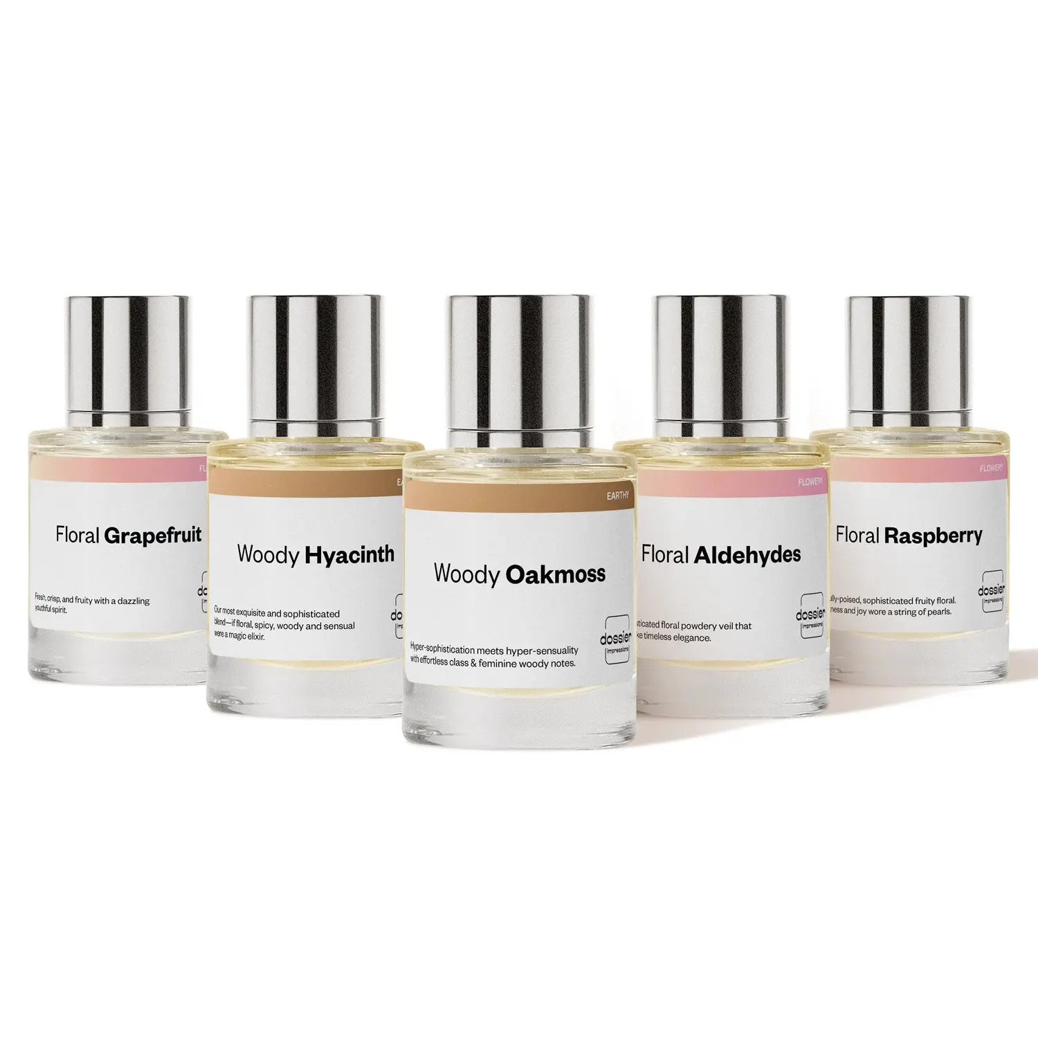 Coco Lover, Dossier, Women Perfume Bundle, 5x50ml, Floral Grapefruit, Woody Hyacinth, Woody Oakmoss, Floral Aldehydes, Floral Raspberry