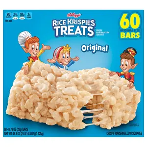 Kellogg's Rice Krispies Treats Original Size Bars, Kids Snacks, 60 ct.