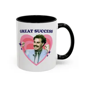 Borat Great Success Accent Coffee Mug (11, 15oz), Sacha Baron Cohen as Borat mug