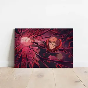 Epic Anime Canvas Wall Art - Cool Pink Hair Boy Battle Unframed Poster, High Quality Dark Manga Style Canvas Painting for Boy Bedroom, Gamer Room Decor Fan Gift