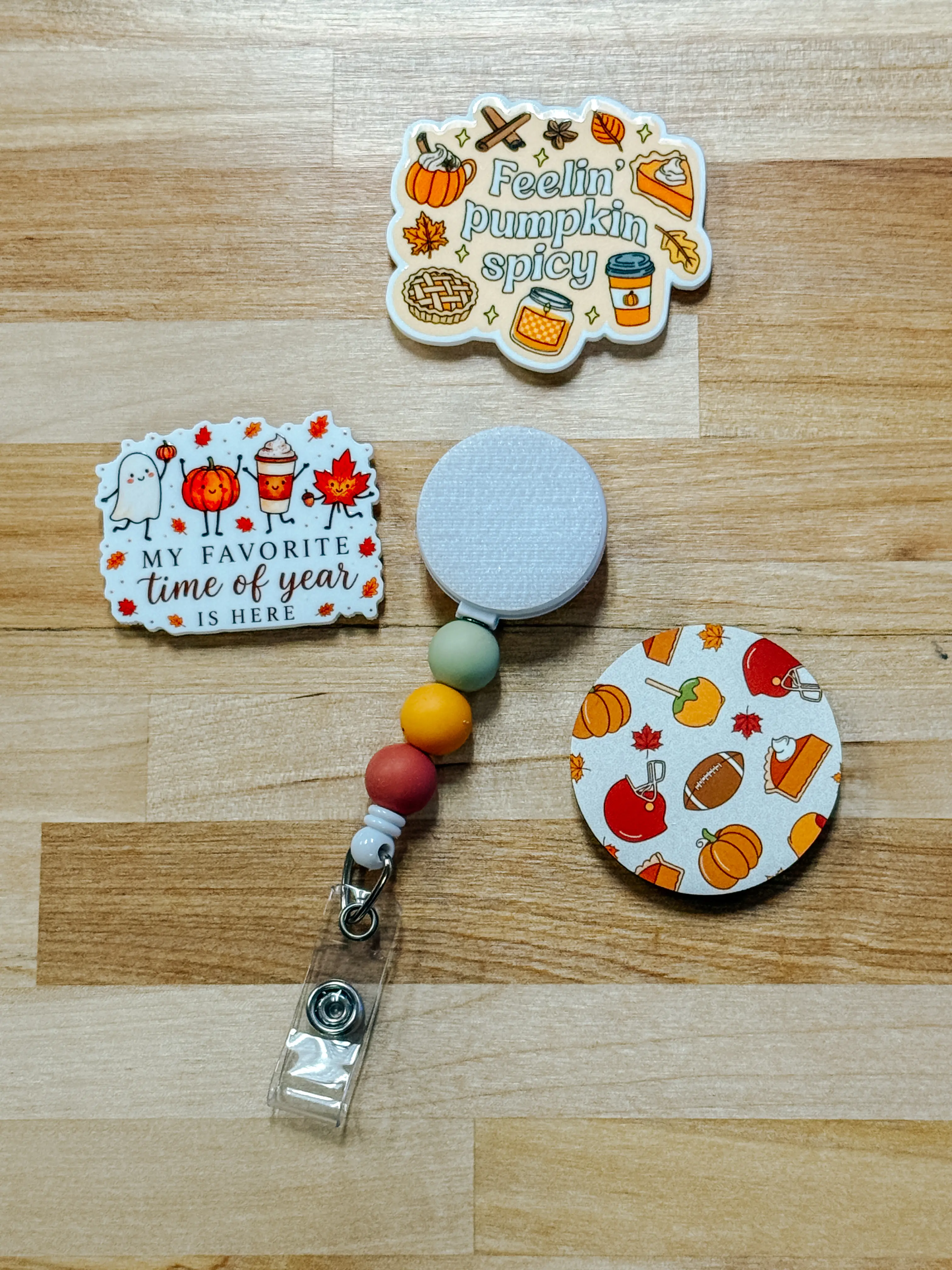 Interchangeable Badge Reel Kit- 3 Fall Toppers