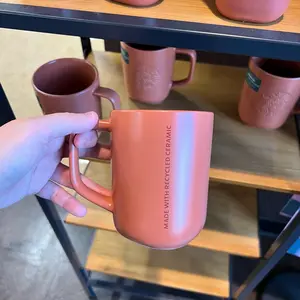 Starbucks 2024 recycled orange / olive green mug 16oz