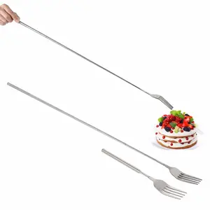 1PC Telescopic Stainless Steel Food Fork – Adjustable Long Handle Fork for Dining Table, Hot Pot Nights, BBQ Parties & Home Kitchen