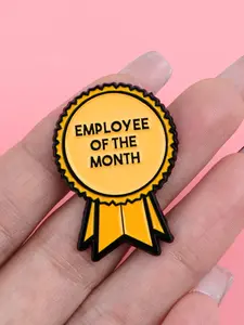 "Employee of the month" Personalized Enamel Pin, Trendy Zinc Alloy Badge Decoration, Fashion Accessory for Backpacks Sweaters Coats, Durable Metal Pins
