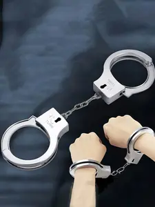 Plastic Handcuffs Bondage Prop, Fake Handcuffs with Keys, Cosplay Police Costume Accessory, Party Prank Props, Halloween Party Supplies