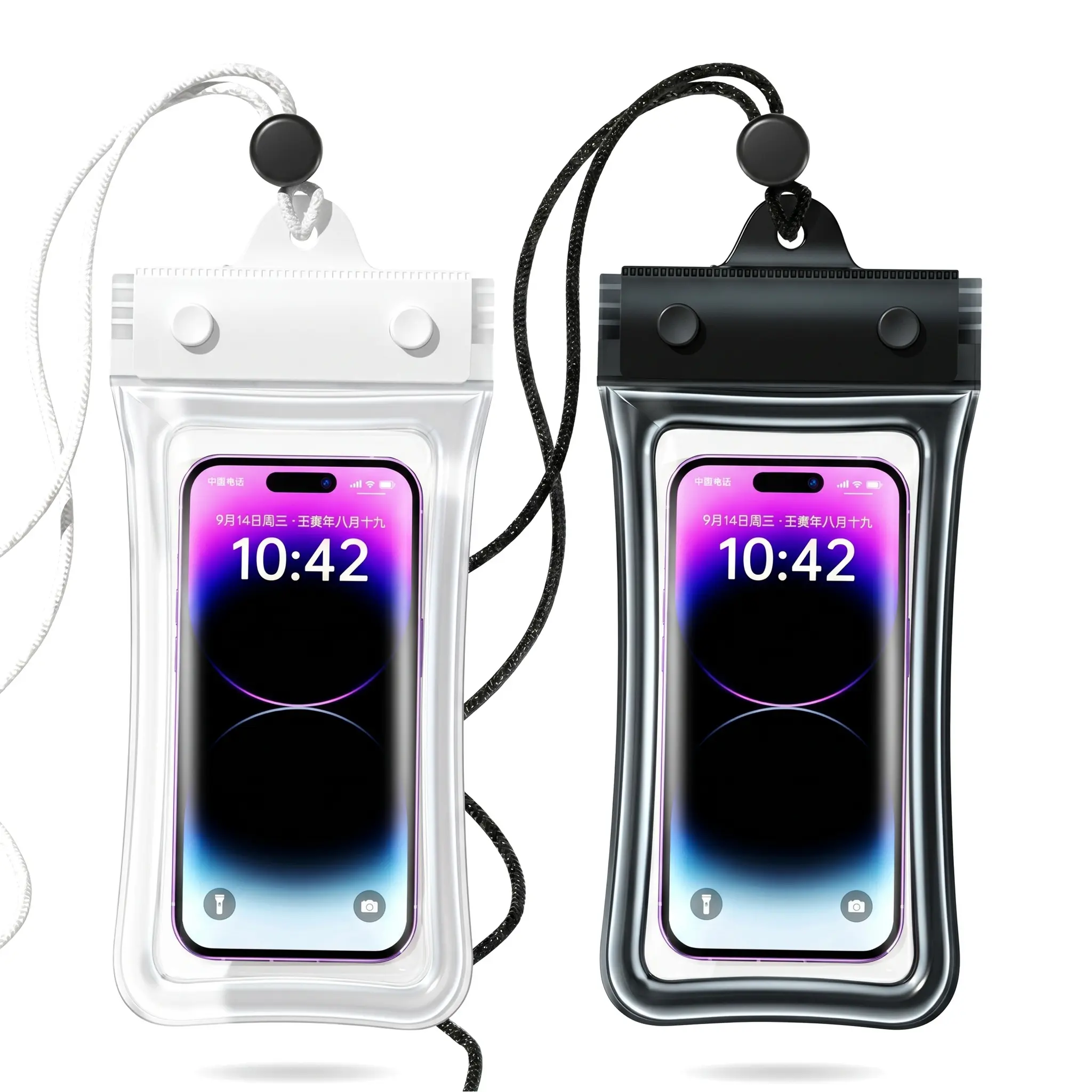 Waterproof Floating Phone Case, Touch Sensitive Dry Pouch with Neck Strap, Portable Protector for Travel Beach Swimming