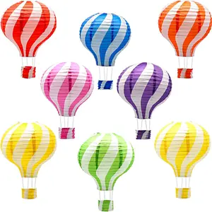 8 Pcs 12 Inch Hot Air Balloon Paper Lanterns 6 Vibrant Colors Reusable Hanging Ceiling Decor for Baby Shower Birthday Easter Graduation Wedding Classroom Party Decorations