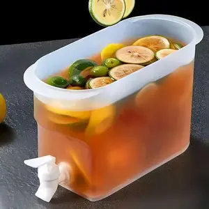 3.5L Fridge Water Dispenser with Faucet, BPA Free Food Grade Cold Water Bucket | Leak-proof Iced Tea Pitcher for Fruit Drinks, Lemonade, Iced Coffee & Sangria | Ideal for Summer Hydration, Parties, Camping, Picnics, BBQ & Daily Home Use