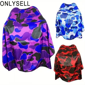 Camouflage Pattern Hair Cape, Professional Heatless Styling Cape, Durable Polyester Hairdressing Cape, Ideal for Ironing & Dyeing, Perfect for Home or Salon Use, Salon Styling Tool, Haircare, Heatless Styling Tools