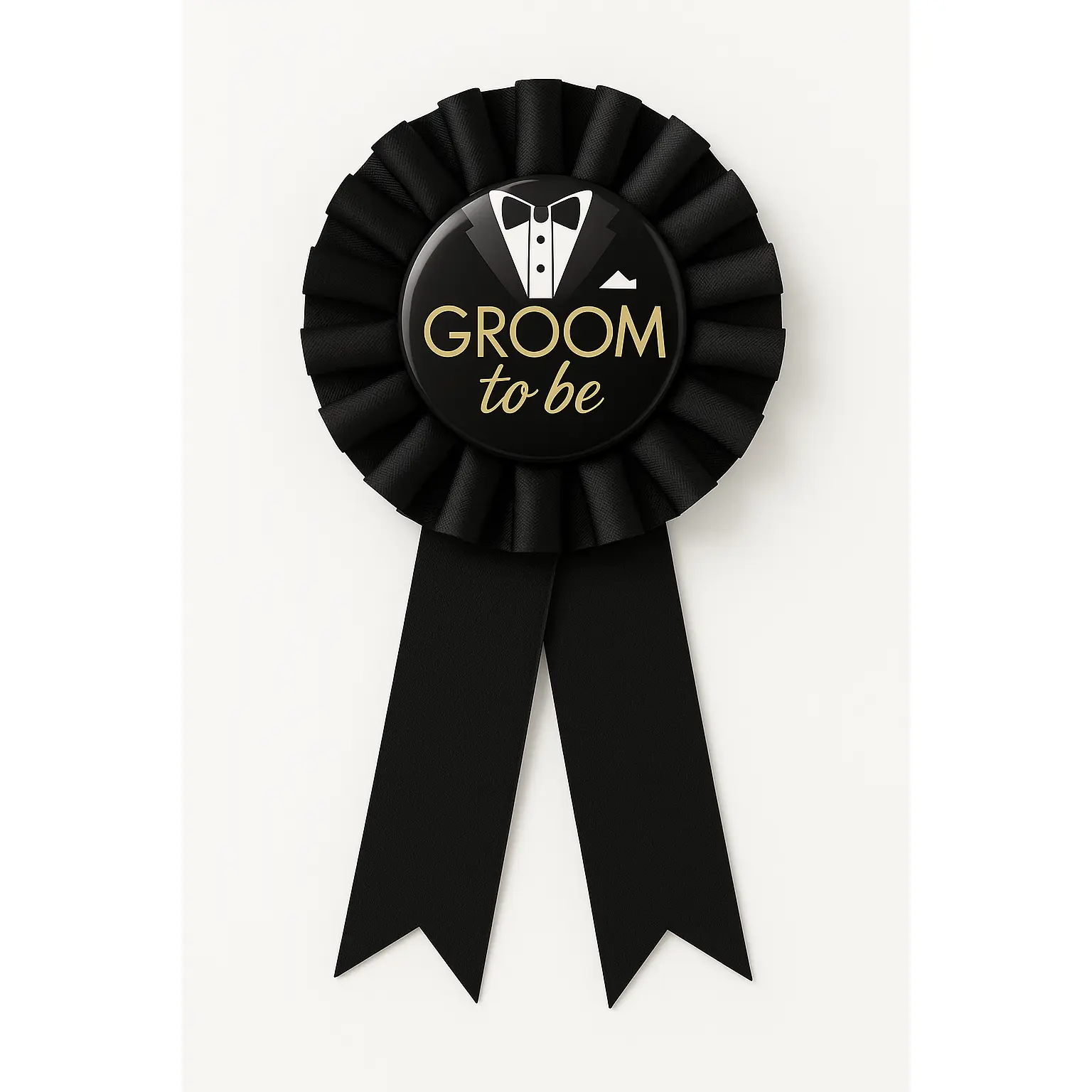 "Groom To Be" Award Ribbon - Black Tuxedo Design "Groom To Be" Award Ribbon - Black Tuxedo Design