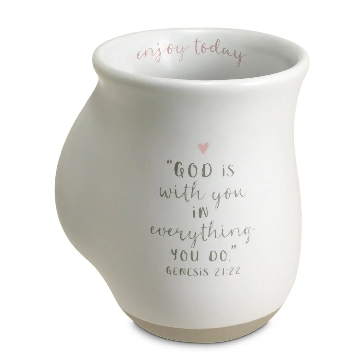 212 MAIN LCP 18 oz Reusable Washable Ceramic Coffee Mug - White Hand Warmer Single Mug, Script Quote Text Accent Ceramic Drinkware, Funny Gift for Kitchen Gifting, Safe for Children with Special Needs, Supports Safe Housing