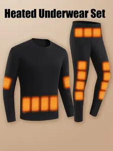 Men's Winter USB Heated Underwear Set, Full Body Core Heating Design, Slim-Fitting, No Charger Included, Suitable for Fall & Winter