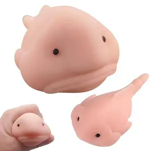 Fish-Shaped Silicone Toy, Cute Fun Meme Decompression Squeeze Toy for Teens & Adults, Perfect Birthday Easter Office Party Gift, Unique Stress Relief Accessory, Stress Relief Decoration
