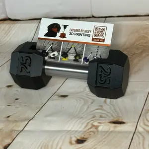 Dumbbell Business Card Holder | Gym Desk Decor | Fitness Office Accessory