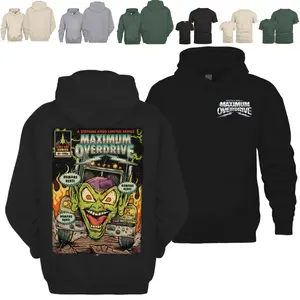 Stephen King Maximum Overdrive Hoodie Tshirt – Green Goblin Truck Horror Movie Merch – Retro Semi Truck Tee – Gift for Trucker Fans, Semi Truck