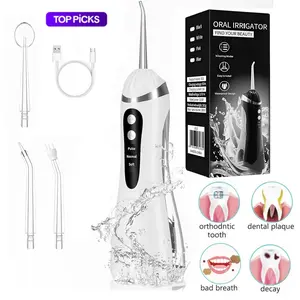 Home & Travel Water Flosser Professional Piston Pump Oral Irrigator with 1600 Times/Min Pulse  300ml Detachable Water Tank  Deep Clean Teeth Gaps  Suitable for Adults  Braces Users, Water Proof, Cordless Water Flosser