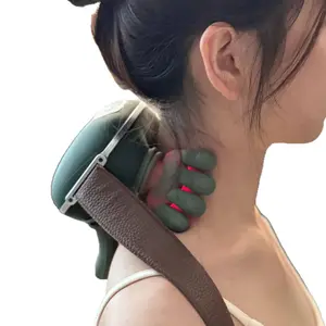 Bionic heated massager, upgraded portable acupressure neck, shoulder and back massager, designed to mimic human hand features, electric deep tissue 4D kneading massage for muscle relaxation.