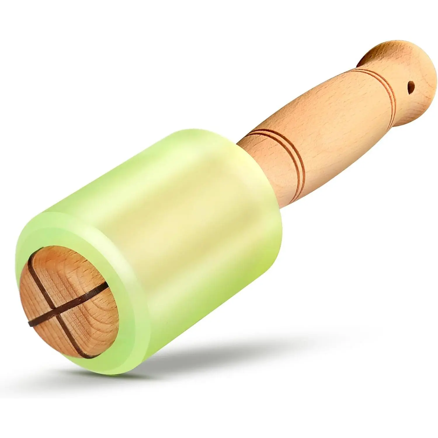 12 oz Non-Slip Polyurethane (Light Green) Woodworking Carving Mallet - Non-Slip Woodworking Hammer for Chisels, Beechwood Projects, DIY Enthusiasts, Improves Accuracy, Minimizes Noise Pollution, Ensures Long-Lasting Performance, Furniture Making