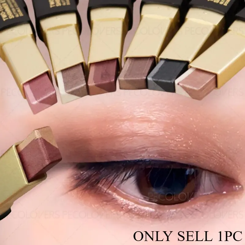 One 2-in-1 Shimmer Eye Crayon - Dual-Color Blendable Texture, Fade-Resistant Waterproof Wear, Stylish Gift-Ready Design, Ideal for Content Creation & Daily Glam - Professional Eyeshadow Makeup Stick