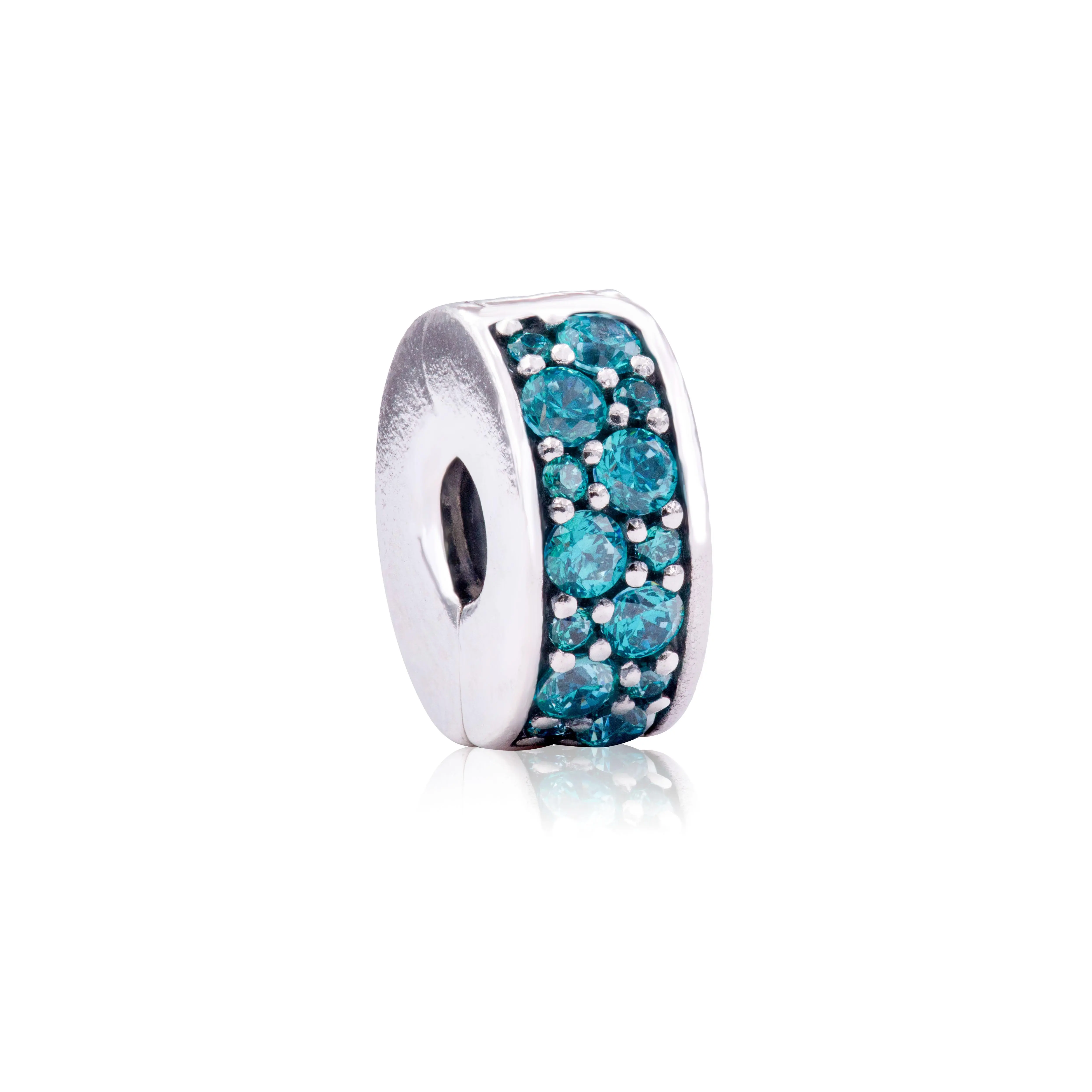 Pandora Teal Shining Elegance Spacer Clip Charm - 791817MCZ
