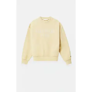 Fear of God ESSENTIALS Men's Garden Yellow '90s Fit Fleece Crew Neck Sweatshirt Fear of God ESSENTIALS Men's Garden Yellow '90s Fit Fleece Crew Neck Sweatshirt