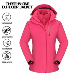 Women’s 3-in-1 Outdoor Jacket — Waterproof, Windproof, Stain-Resistant, and Warm, Perfect for Outdoor Activities