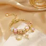 Tewiky Aurora Snake Chain Bracelet for Women, Dainty Two-Tone Gold & Silver Detachable Multi-Charm Bracelet, Customizable DIY Mix and Match Stackable Wrist Jewelry, Trendy Daily Accessory, Perfect Gift for Mother's Day & Summer Occasions tiktokshopbacktos