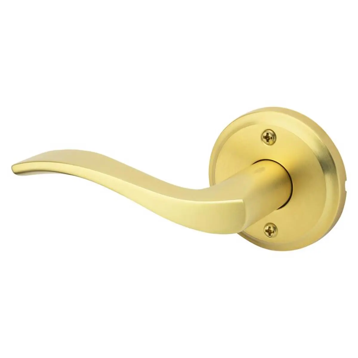 Kwikset 5057288 High-Quality Durable Easy-to-Install Left-Handed Half Dummy Lever, Sedona Transitional Satin Brass 2.5x1.75in Door Handles for Pantry Doors, Stylish and Elegant Touch Durable Solution