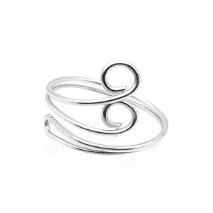 L. Jenkins Designs, Sterling Silver Swirl Toe Ring - Adjustable Footwear Accessory, 925 Silver, Versatile Accessory for Adults & Teens
